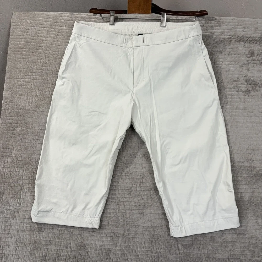 Lululemon Mens 36x17‎ Ivory Belted Utilitech Relaxed Fit Shorts LM5ACTS No Belt